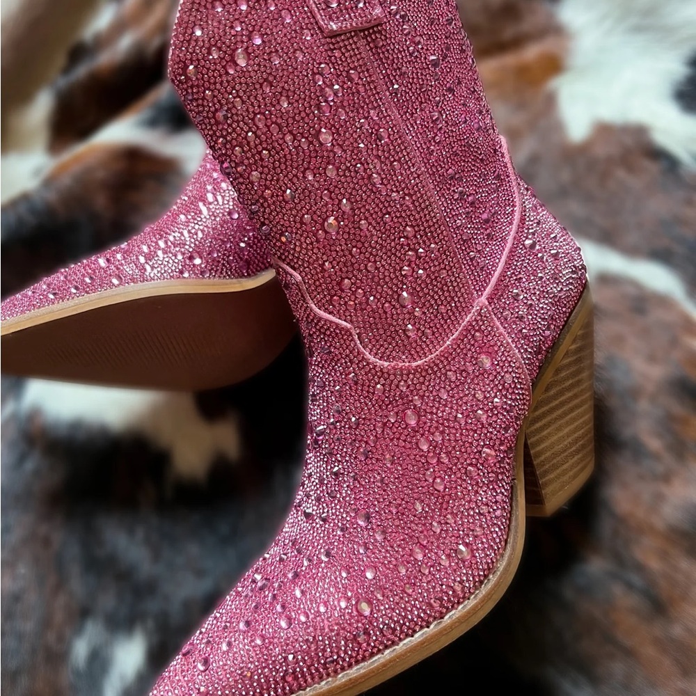 Pink Rhinestone Western Boots - Picture 10 of 10